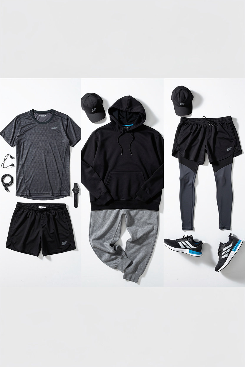 Smart Fit men's activewear collection featuring performance tees, oversized wear, and athletic bottoms